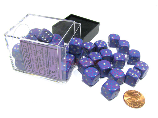 Speckled 12mm D6 Chessex Dice Block (36 Dice) - Silver Tetra