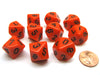 Pack Of 10 Chessex Opaque D10 Dice - Orange with Black Numbers