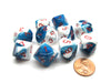 Pack Of 10 Chessex Gemini D10 Dice - Astral Blue-White with Red Numbers