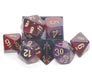 Polyhedral 7-Die Gemini Chessex Dice Set - Purple-Red with Gold Numbers