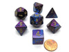 Polyhedral 7-Die Gemini Chessex Dice Set - Blue-Purple with Gold Numbers