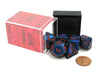 Polyhedral 7-Die Gemini Chessex Dice Set - Black-Starlight with Red Numbers