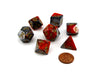 Polyhedral 7-Die Gemini Chessex Dice Set - Orange-Steel with Gold Numbers