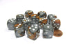 Gemini 16mm D6 Chessex Dice Block (12 Dice) - Copper-Steel with White Pips
