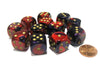 Gemini 16mm D6 Chessex Dice Block (12 Dice) - Purple-Red with Gold Pips