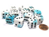 Gemini 16mm D6 Chessex Dice Block (12 Dice) - Teal-White with Black Pips