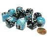 Gemini 16mm D6 Chessex Dice Block (12 Dice) - Black-Shell with White Pips