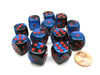 Gemini 16mm D6 Chessex Dice Block (12 Die) - Black-Starlight with Red Pips