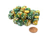 Gemini 12mm D6 Chessex Dice Block (36 Dice) - Gold-Green with White Pips