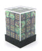 Gemini 12mm D6 Chessex Dice Block (36 Dice) - Black-Green with Gold Pips