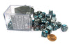 Gemini 12mm D6 Chessex Dice Block (36 Dice) - Steel-Teal with White Pips