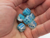 Luminary Gemini 12mm D6 Dice Block (36 Dice) - Pearl Turquoise-White with Blue
