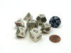 Polyhedral 7-Die Metal Dice Set - Silver Colored