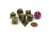 Polyhedral 7-Die Metal Dice Set - Old Brass Colored