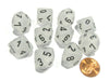 Set of 10 Chessex Frosted D10 Dice - Clear with Black Numbers
