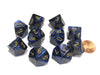 Set of 10 Chessex Scarab D10 Dice - Royal Blue with Gold Numbers
