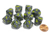 Set of 10 Chessex Vortex D10 Dice - Black with Yellow Numbers