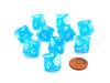 Set of 10 Chessex Cirrus D10 Dice - Light Blue with White Numbers