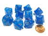 Set of 10 Chessex D10 Dice - Velvet Bright Blue with Silver Numbers