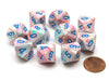 Pack of 10 Chessex Festive D10 Dice - Pop Art with Blue Numbers
