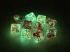 Set of Ten D10s Nebula Dice Set with Luminary - Red with Silver Numbers