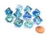 Set of Ten D10s Nebula Dice Set with Luminary - Oceanic with Gold Numbers