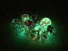 Set of Ten D10s Nebula Dice Set with Luminary - Primary with Blue Numbers