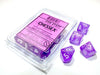 Pack of 10 Luminary Borealis 16mm D10 Dice - Purple with White Numbers
