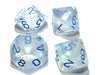 Pack of 10 Luminary Borealis 16mm D10 Dice - Icicle with Light Blue Numbers