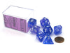 Polyhedral 7-Die Borealis Chessex Dice Set - Purple with White Numbers