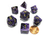 Polyhedral 7-Die Vortex Chessex Dice Set - Purple with Gold Numbers