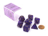 Polyhedral 7-Die Borealis Chessex Dice Set - Royal Purple with Gold Numbers