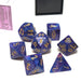 Polyhedral 7-Die Lustrous Chessex Dice Set - Purple with Gold Numbers