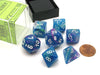 Polyhedral 7-Die Festive Chessex Dice Set - Waterlily with White Numbers