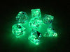 7 Piece Polyhedral DnD Nebula Dice Set with Luminary - Oceanic with Gold Numbers