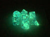 Polyhedral DnD 7-Dice Set, Luminary Borealis - Purple with White Numbers