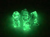 Polyhedral DnD 7-Dice Set, Luminary Borealis - Light Smoke with Silver Numbers