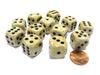 Marble 16mm D6 Chessex Dice Block (12 Dice) - Ivory with Black Pips