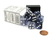 Nebula 16mm D6 Chessex Dice Block (12 Dice) - Black with White Pips