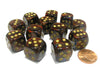 Scarab 16mm D6 Chessex Dice Block (12 Dice) - Blue Blood with Gold Pips
