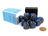 Scarab 16mm D6 Chessex Dice Block (12 Dice) - Royal Blue with Gold Pips