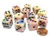 Festive 16mm D6 Chessex Dice Block (12 Dice) - Circus with Black Pips