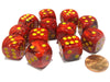 Vortex 16mm D6 Chessex Dice Block (12 Dice) - Red with Yellow Pips