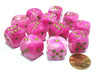 Vortex 16mm D6 Chessex Dice Block (12 Dice) - Pink with Gold Pips