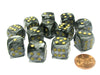 Lustrous 16mm D6 Chessex Dice Block (12 Dice) - Black with Gold Pips