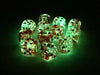 Nebula 16mm D6 Dice Block (12 Dice) - Red with Silver Pips