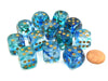 Nebula 16mm D6 Dice Block (12 Dice) - Oceanic with Gold Pips