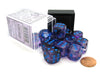 Nebula 16mm D6 Dice Block (12 Dice) - Nocturnal with Blue Pips