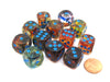 Nebula 16mm D6 Dice Block (12 Dice) - Primary with Blue Pips