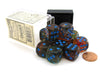 Nebula 16mm D6 Dice Block (12 Dice) - Primary with Blue Pips